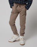 Little M Pants Woven Karet Bahan Ribstop Ziper Kantong