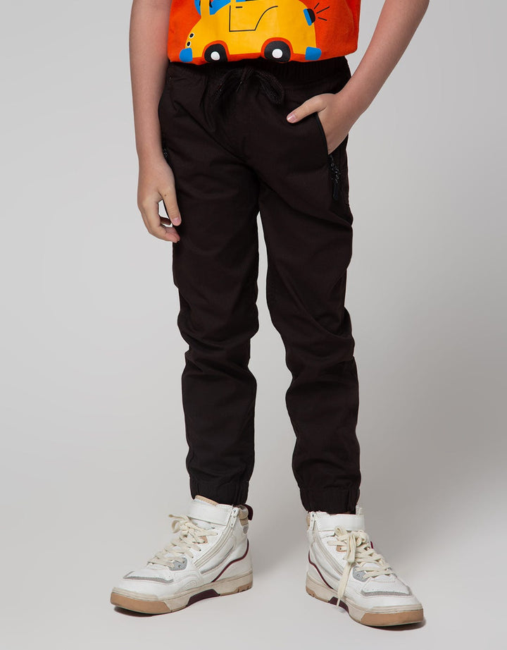 Little M Pants Woven Karet Bahan Ribstop Ziper Kantong