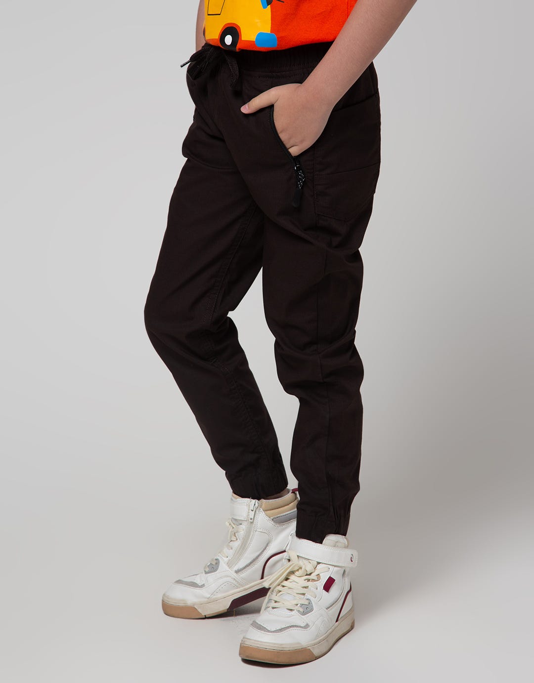 Little M Pants Woven Karet Bahan Ribstop Ziper Kantong