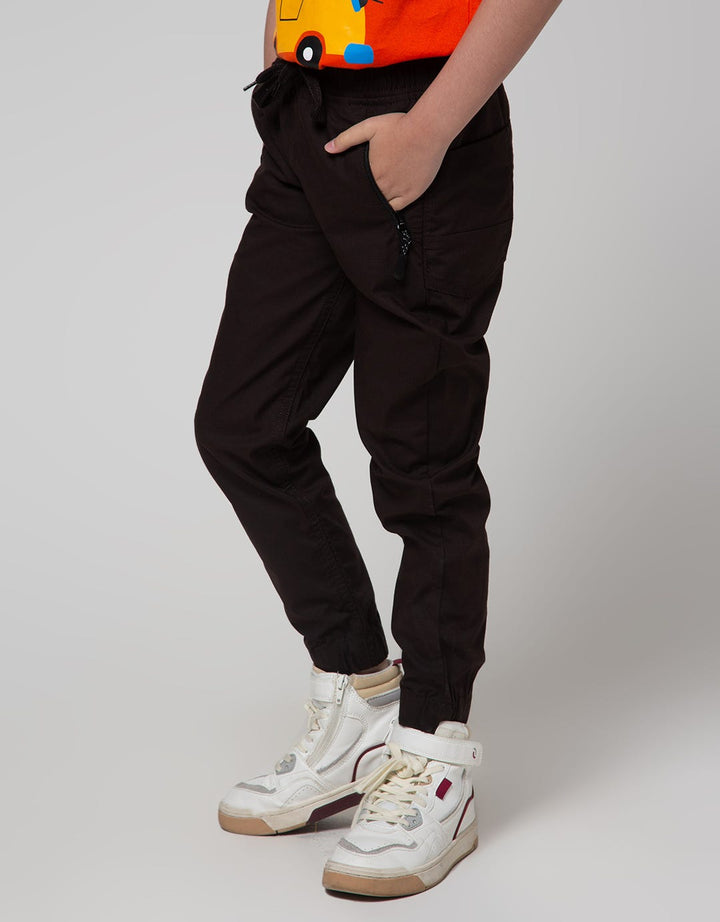 Little M Pants Woven Karet Bahan Ribstop Ziper Kantong