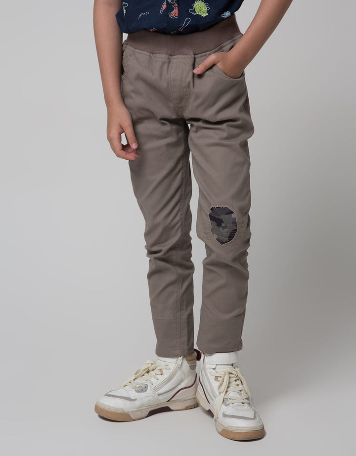 Little M Pants Woven Aplikasi Lutut Dan Kaki Stretch