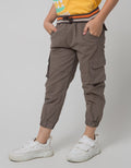 Little M Pants Woven Jogger Rib Cargo Washing