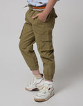 Little M Pants Woven Jogger Rib Cargo Washing