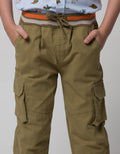 Little M Pants Woven Jogger Rib Cargo Washing