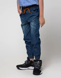 Little M Long Denim Jogger Karet Kombinasi