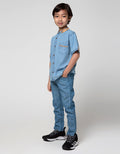 Little M Long Denim Reguler Rib Destroyed
