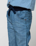 Little M Long Denim Reguler Rib Destroyed