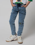 Little M Long Denim Regular Rib Destroyed