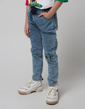 Little M Long Denim Regular Rib Destroyed