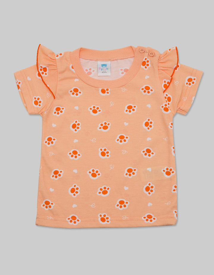 Pipiniko Cute Cat Kaos Pendek Anak Perempuan
