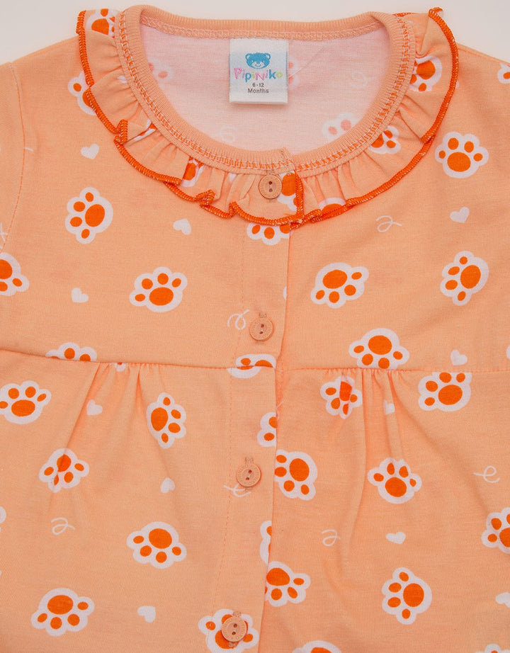 Pipiniko Long Sleeve Pajama Pants Girls Print Cute Cat