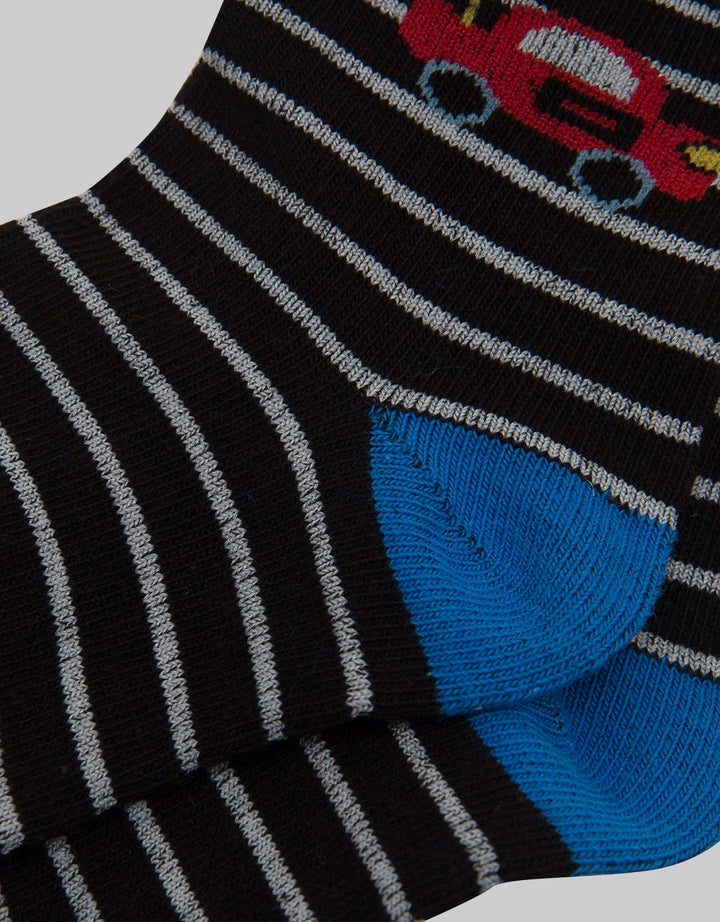 Pipiniko Sock Kaus Kaki Boys Fp Stripes Car