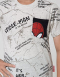 Marvel T-Shirt Spiderman Marble Word Face