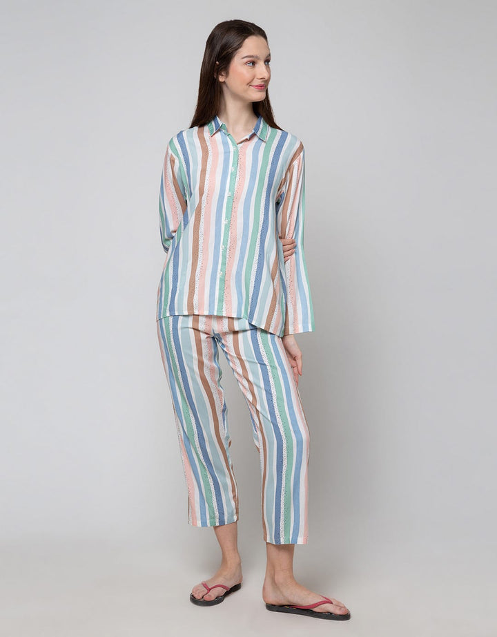 Nevada Long Sleeve Pajama Pants Stripe Move