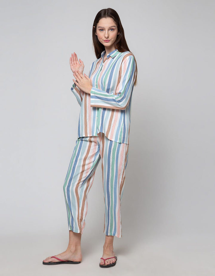 Nevada Long Sleeve Pajama Pants Stripe Move