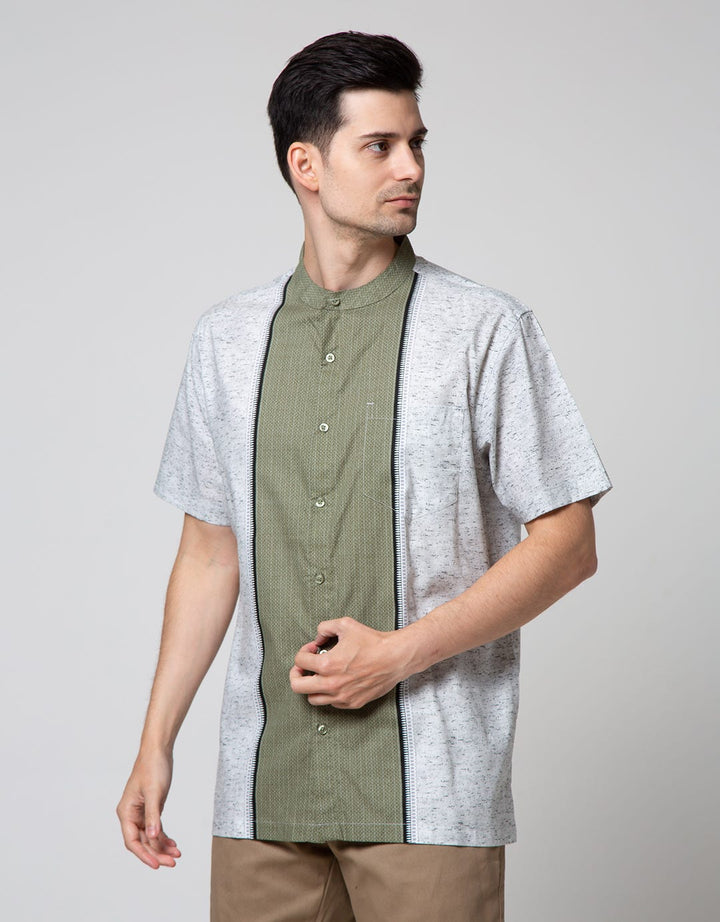 Details Short Sleeve Koko Print Pintu Leb23B02
