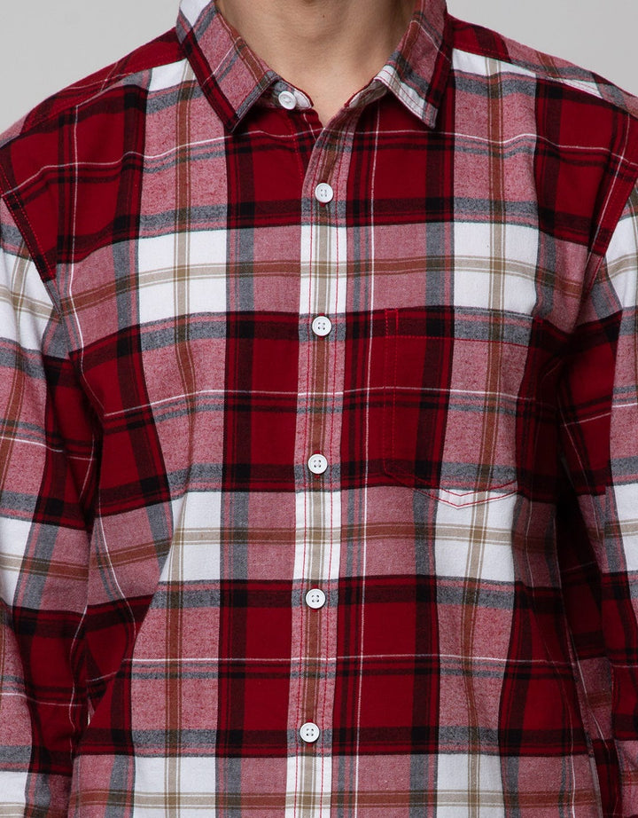 Nevada Long Sleeve Checked Flannel Shirt Kmls038
