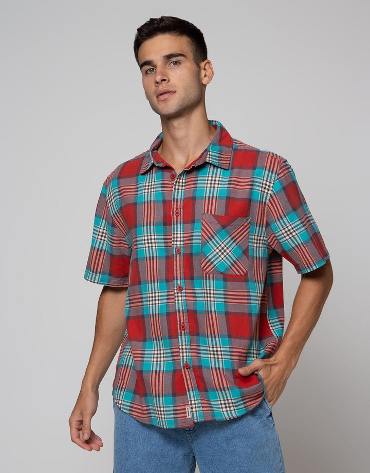 Nevada Flannel Stripe Kemeja Pria