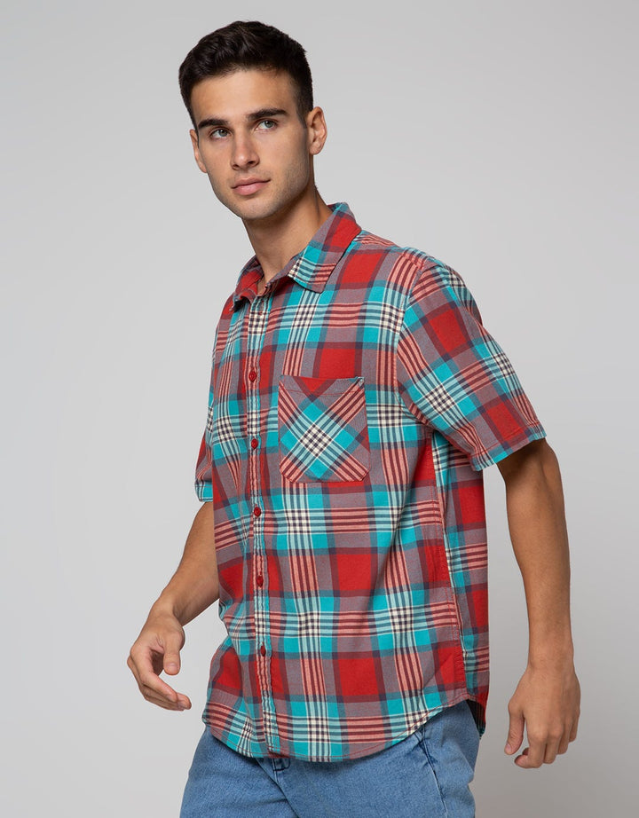 Nevada Flannel Stripe Kemeja Pria