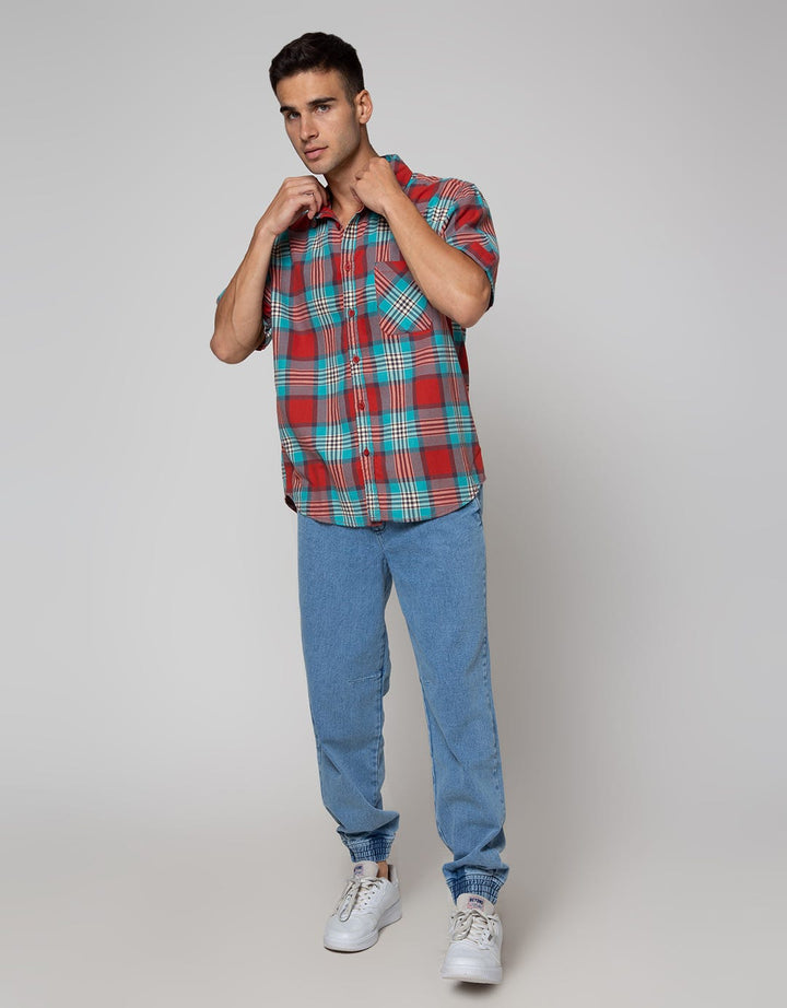 Nevada Flannel Stripe Kemeja Pria