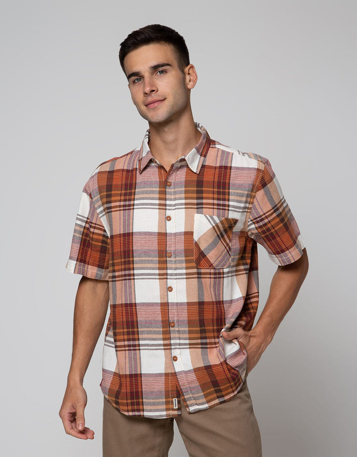 Nevada Short Sleeve Shirt Stripe Flannel