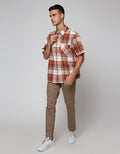 Nevada Short Sleeve Shirt Stripe Flannel
