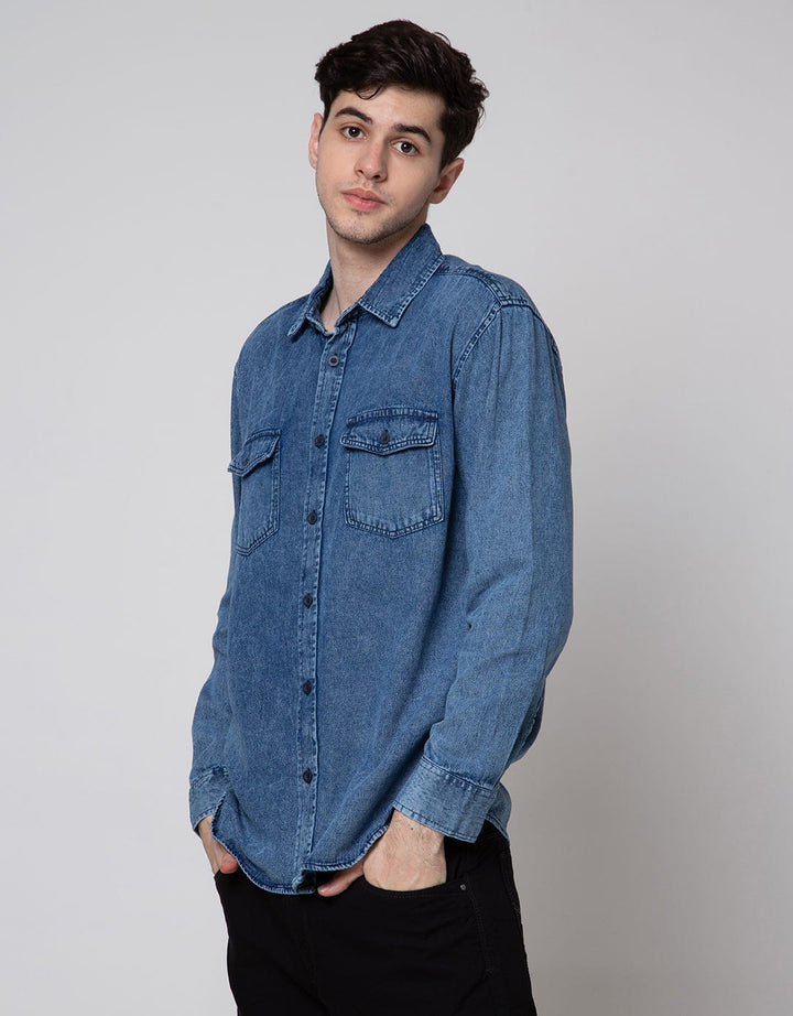Nevada Washing Denim Men's Shirt
