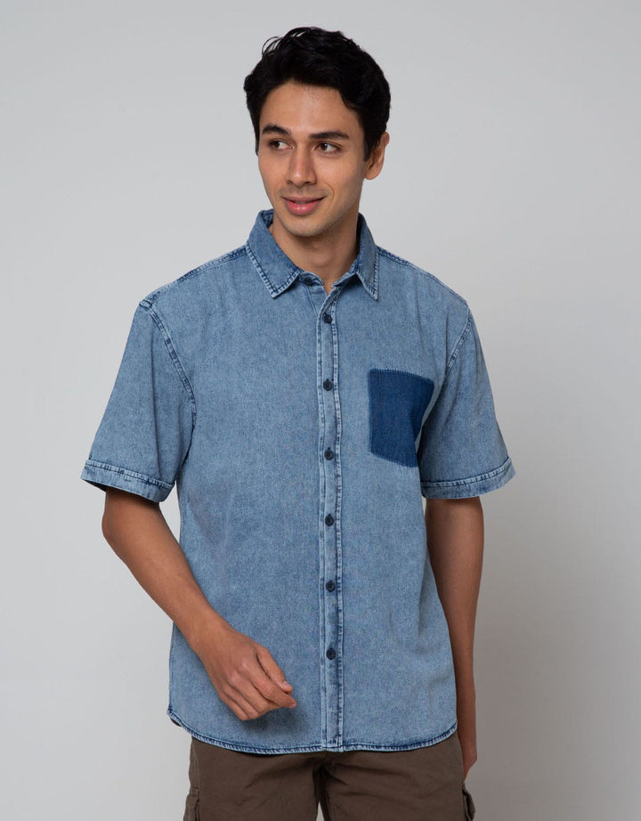 Nevada Washing Denim Kemeja Pria