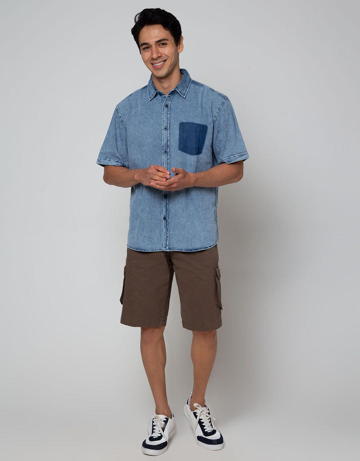 Nevada Washing Denim Kemeja Pria
