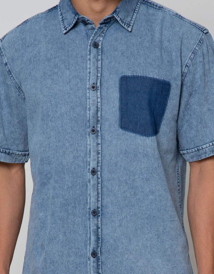 Nevada Washing Denim Kemeja Pria