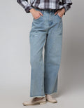 Details Denim Long Pants With Destroyed