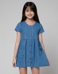 Aero Opnasel Denim Midi Dress for Girls