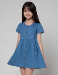 Aero Opnasel Denim Midi Dress for Girls