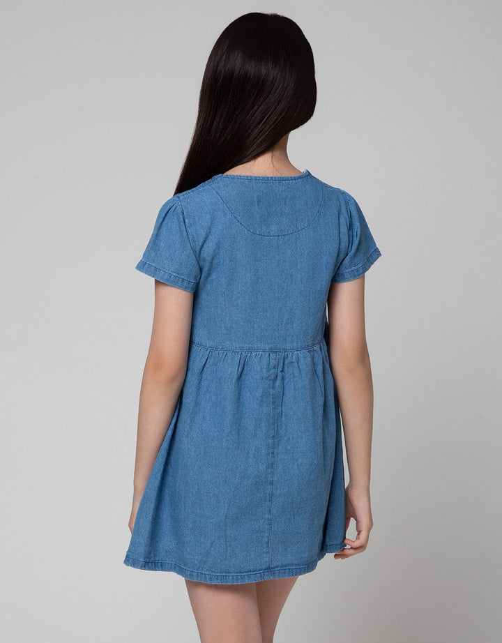 Aero Opnasel Denim Midi Dress for Girls