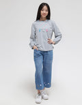 Aero Denim Long Pants Cat Ball Embroidery Culottes
