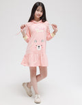 Aero Long Sleeve Midi Dress Kantong Pocket Animal Bear
