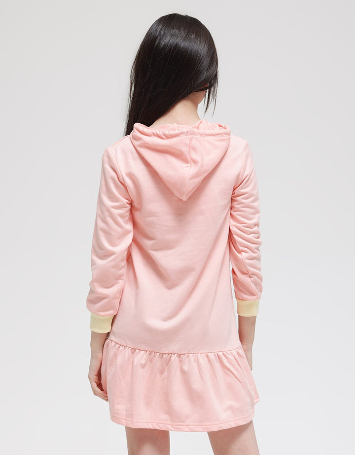Aero Long Sleeve Midi Dress Kantong Pocket Animal Bear