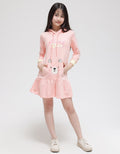 Aero Long Sleeve Midi Dress Kantong Pocket Animal Bear