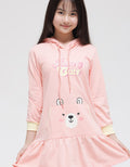 Aero Long Sleeve Midi Dress Kantong Pocket Animal Bear