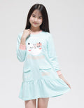 Aero Long Sleeve Midi Dress Pocket Animal Cat