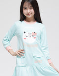 Aero Long Sleeve Midi Dress Pocket Animal Cat