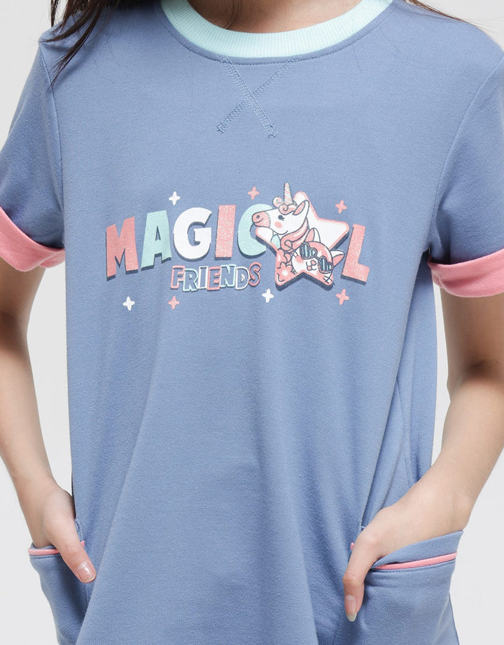 Aero Short Sleeve Midi Dress Magical Friends