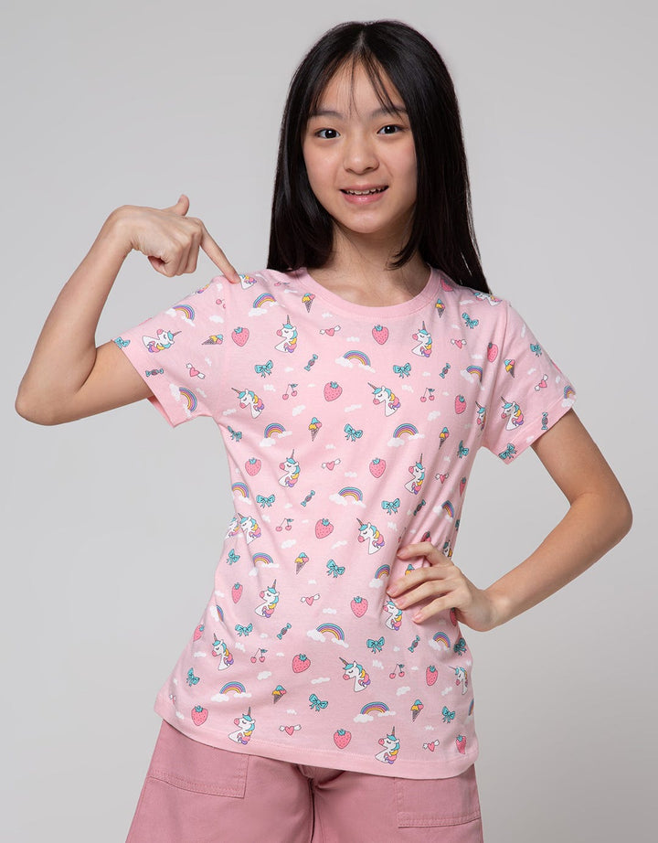 Aero Unicorn Strawberry Kaos Anak Perempuan