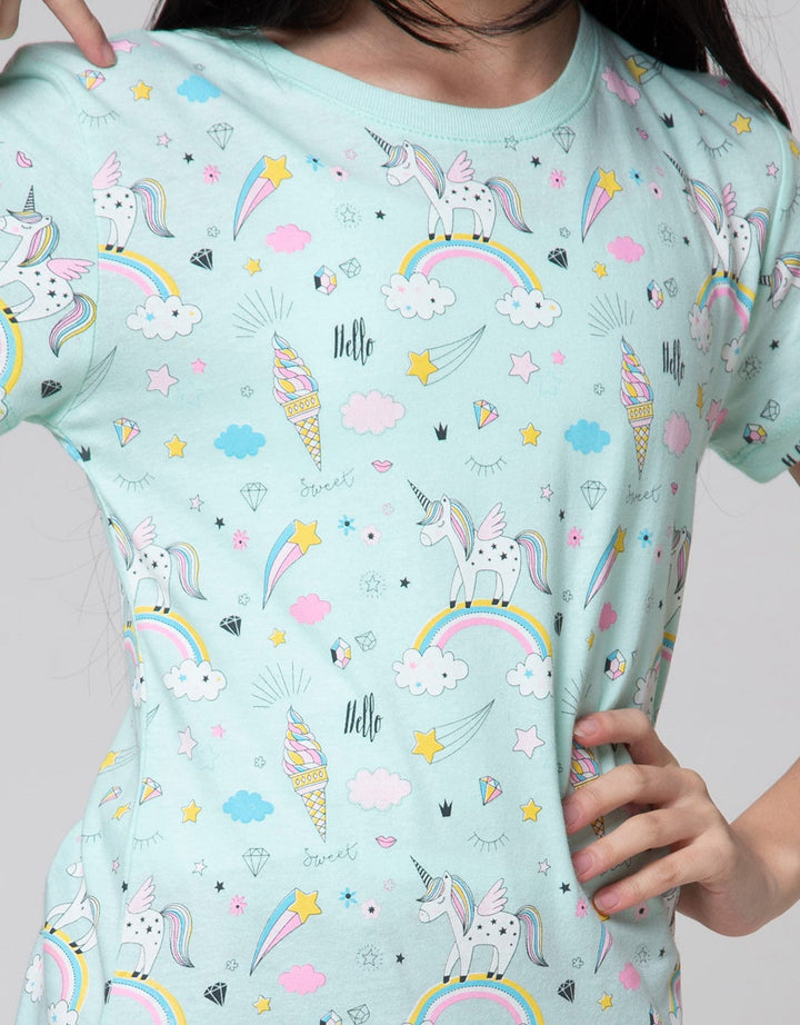 Aero Unicorn Ice Cream Kaos Anak Perempuan