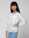 Nevada Long Sleeve Shirt Stripes Kerah Bulat