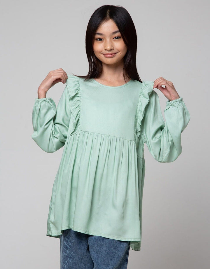 Nevada Ruffle Long Blouse Anak Perempuan