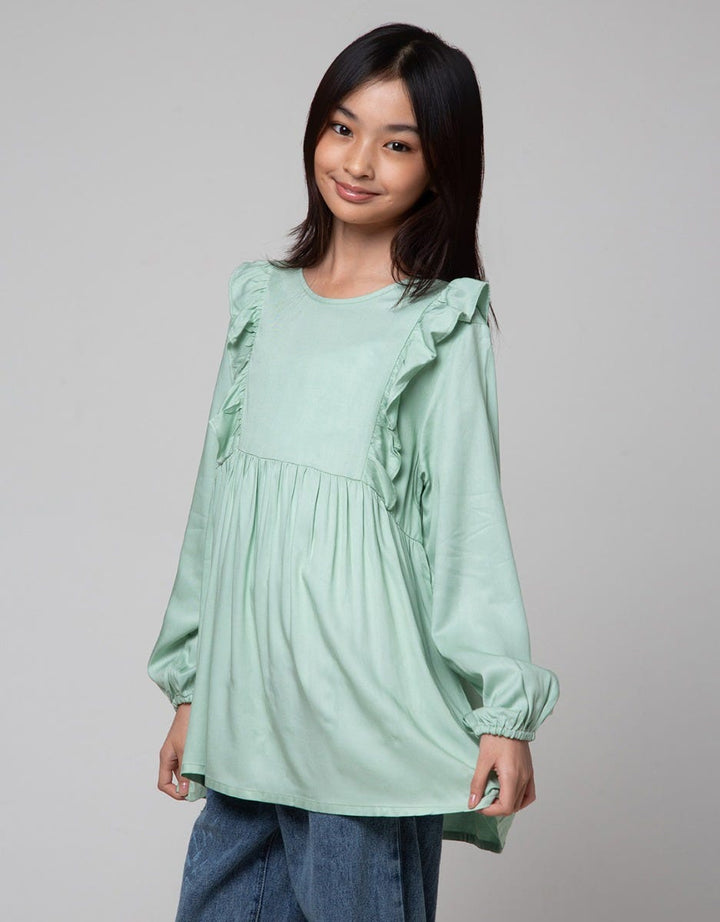 Nevada Ruffle Long Blouse Anak Perempuan