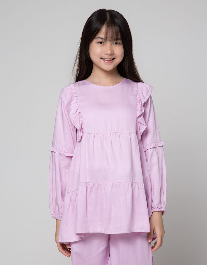 Nevada Ruffle Rayon Kemeja Anak Perempuan