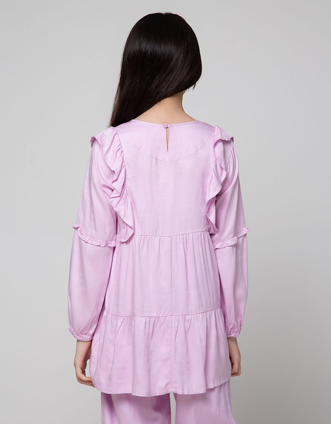 Nevada Ruffle Rayon Kemeja Anak Perempuan