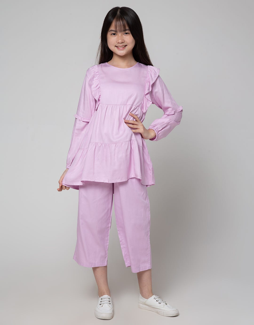 Nevada Ruffle Rayon Kemeja Anak Perempuan